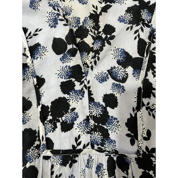 Loft floral peasant boho 3/4 bell Sleeve women's ight blue Blouse Size large - Picture 5 of 13